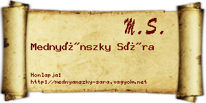 Mednyánszky Sára névjegykártya