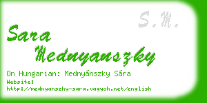 sara mednyanszky business card